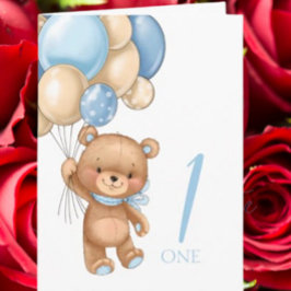 Tarjeta Cute Happy 1er cumpleaños