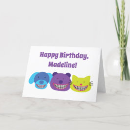 Tarjeta Cute Happy Birday Card para los usuarios de Braces