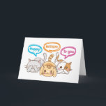 Tarjeta Cute Happy Birthday Kittens Funny Cat Lover<br><div class="desc">Feliz cumpleaños. Graciosas,  humorísticas y a veces sarcásticas tarjetas de cumpleaños para tu familia y amigos. Obtén esta tarjeta para tu persona especial. Visita nuestra tienda para más tarjetas de cumpleaños geniales.</div>