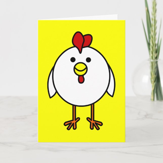 Tarjeta Cute Happy Chicken (Anverso)