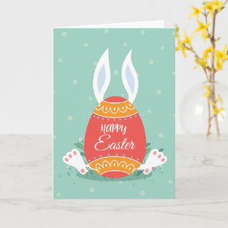 Tarjeta Cute Happy Easter Greeting Card with Bunny and Col