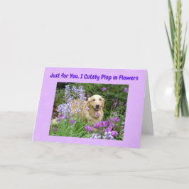 Tarjeta Cute Happy Mother's Day card con Golden Retriever