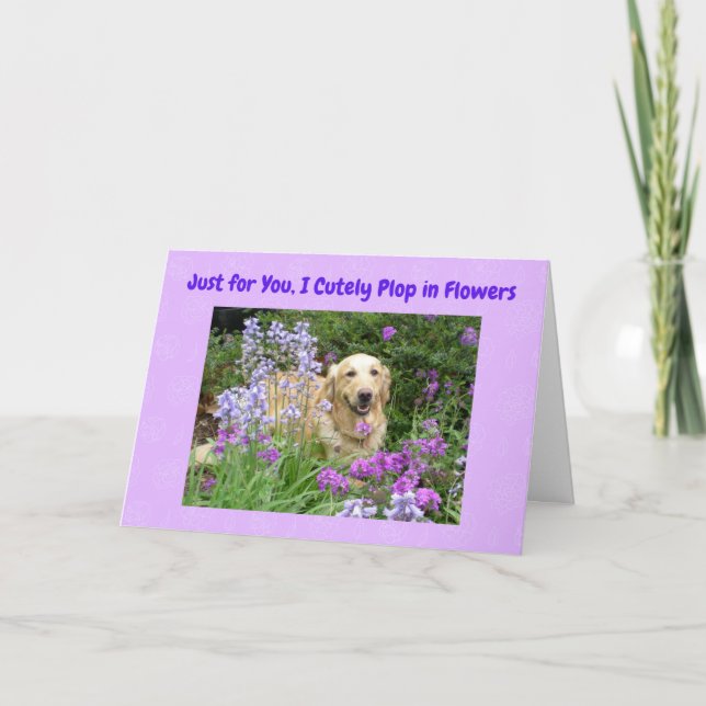 Tarjeta Cute Happy Mother's Day card con Golden Retriever (Anverso)