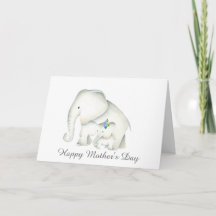 Cute Happy Mother's Day elefant card