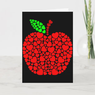Tarjeta Cute Heart Apple Rojo Hombres Mujeres Divertido Re