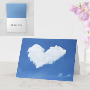 Tarjeta Cute Heart Cloud Blue Sky El día de San Valentín m