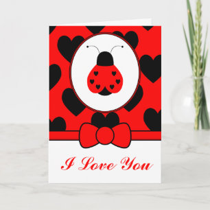 Tarjeta Cute Heart Ladybug