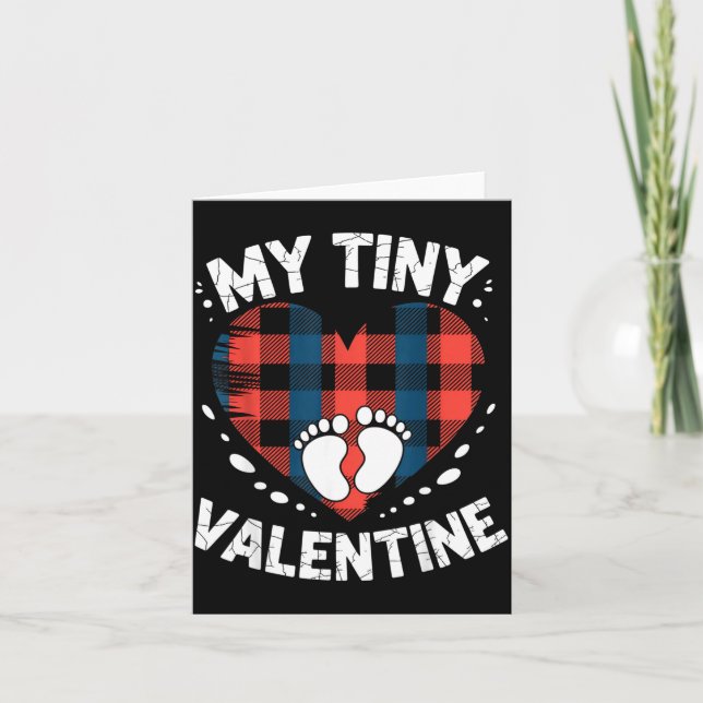 Tarjeta Cute Heart My Tiny Valentine Pregnancy Announcemen (Anverso)