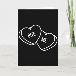 Tarjeta Cute Hearts Bite Me, Día de San Valentín divertido