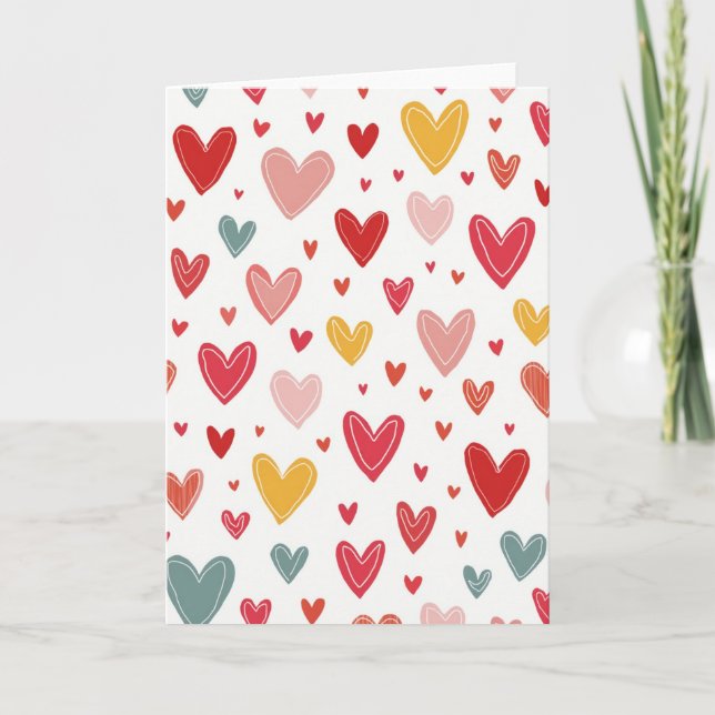 Tarjeta Cute Hearts Love Greeting Card (Anverso)