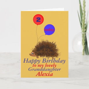 Tarjeta Cute hedgehog Abuela cumpleaños añada nombre edad