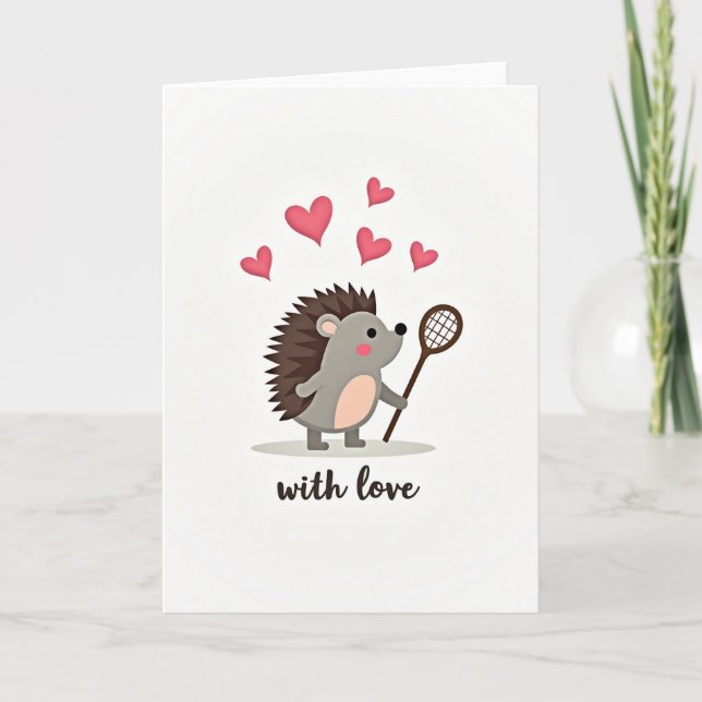Tarjeta Cute Hedgehog Love Card (Anverso)