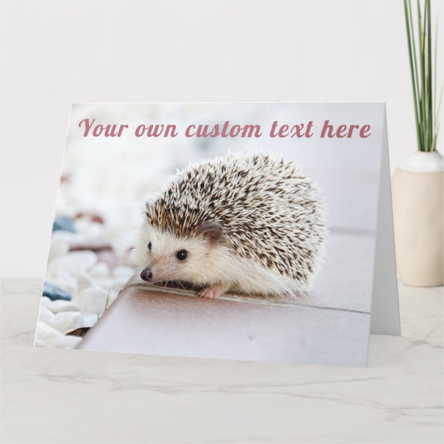 Tarjeta Cute Hedgehog - Personalizado (Anverso)
