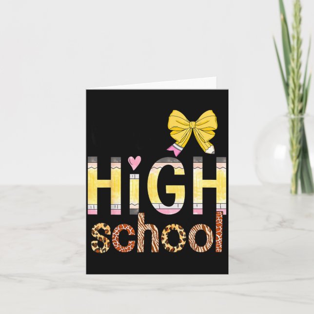 Tarjeta Cute Hello High School Animal Print Teacher Back T (Anverso)