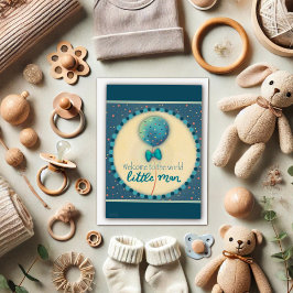 Tarjeta Cute Hello Little Man Funny Baby Moderne Card