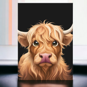Tarjeta Cute Highland Cow