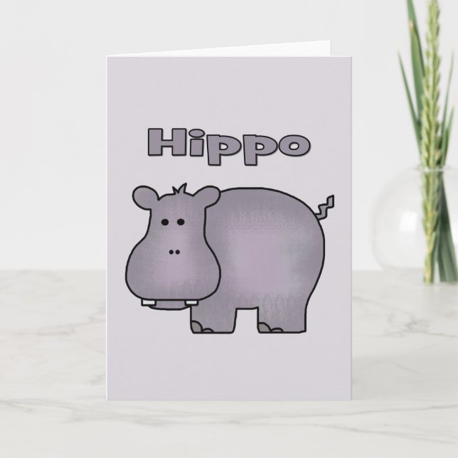 Tarjeta Cute Hippo (Anverso)