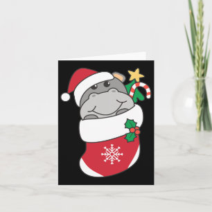 Tarjeta Cute Hippos En Las Acciones De Navidades Para Navi