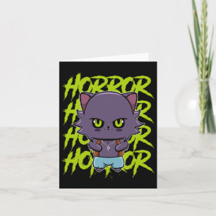 Tarjeta Cute hombre lobo lobo y anime horror licántropo pa