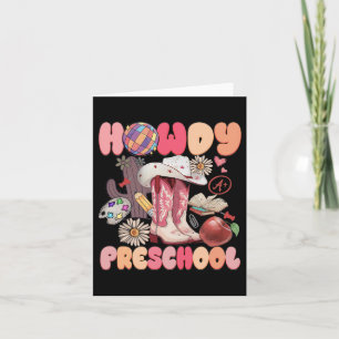 Tarjeta Cute Howdy Preescolar Botas de Vaquero Vaquera De
