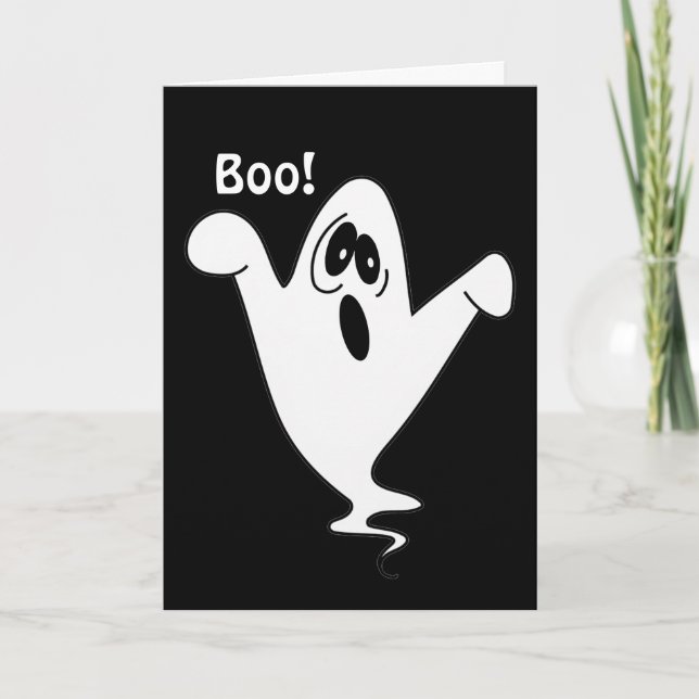 Tarjeta Cute Howling Ghost Halloween (Anverso)