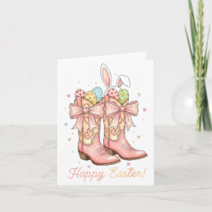 Tarjeta Cute Huevo de Pascua Hola Botas de Vaquero Occiden
