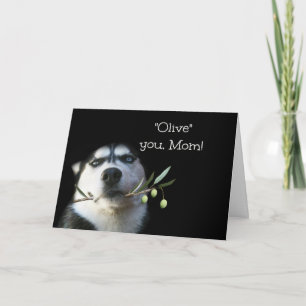 Tarjeta Cute Husky Mother's Day Card