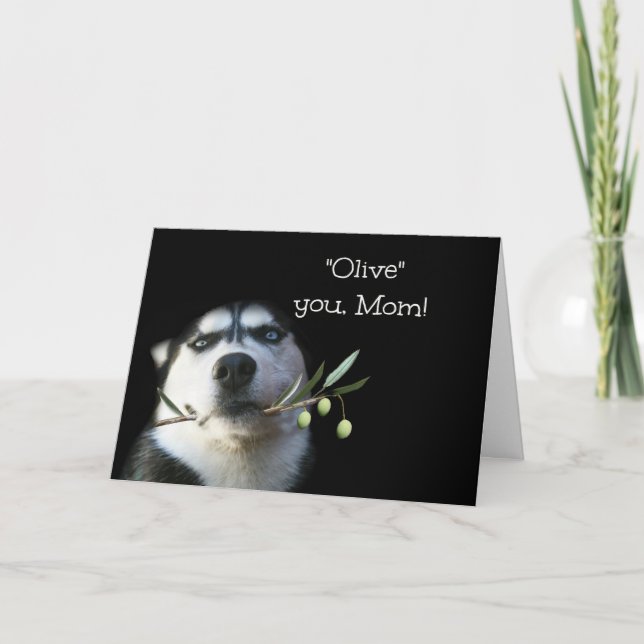 Tarjeta Cute Husky Mother's Day Card (Anverso)