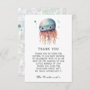 Tarjeta Cute Jellyfish Neutral Baby Shower Gracias
