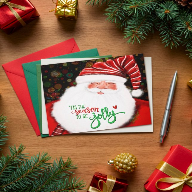 Tarjeta Cute Jolly Santa Navidades se burlan de la inespir (Subido por el creador)