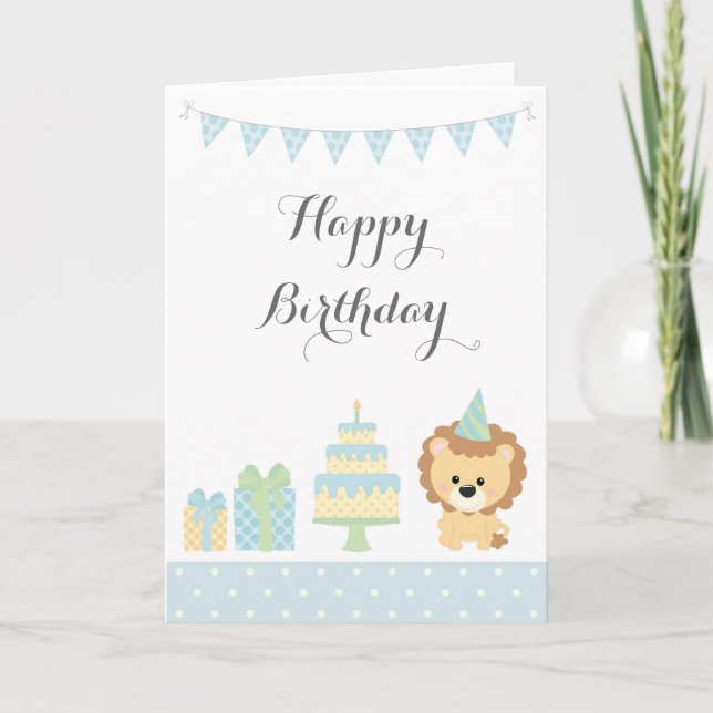 Tarjeta Cute Jungle Animal Happy Birday Card (Anverso)