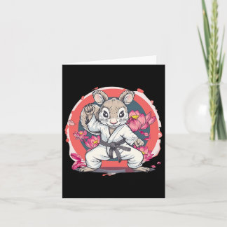 Tarjeta Cute Karate Squirrel Lotus Flor Mma Kickboxing K