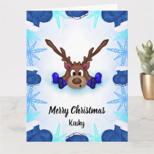 Tarjeta Cute Kasky Renoes Personalizados con Patines de Hi