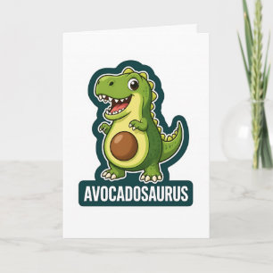 Tarjeta Cute Kawaii Avocadosaurus Dinosaur Chiste Divertid