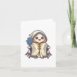 Tarjeta Cute Kawaii Capa Marroquí Barnous y Mano de Khamsa