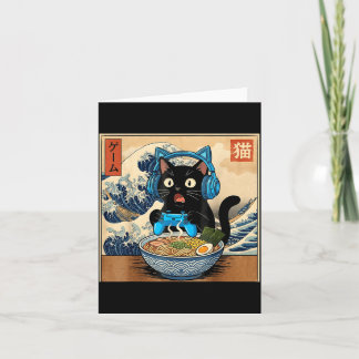 Tarjeta Cute Kawaii Gamer Cat Funny Ramen Japanese Cat Gam