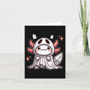 Tarjeta Cute Kawaii Halloween Ghost Axolotl