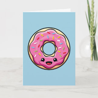Tarjeta Cute Kawaii Pink Donut