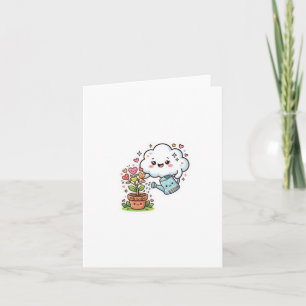 Tarjeta Cute Kawaii Planta Amabilidad Cute Nube y FSticker