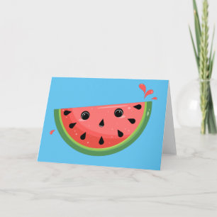 Tarjeta Cute Kawaii Watermelon