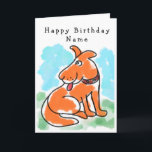 Tarjeta Cute Kids Cartoon Dog Birthday Card<br><div class="desc">Un personalizado  naranja perro perfecto para cualquier amante del perro. Tarjeta de cumpleaños feliz. Personalice fácilmente esta tarjeta editando el texto de la plantilla en la parte delantera de la tarjeta y en el interior. Gracias por ver mis diseños.</div>