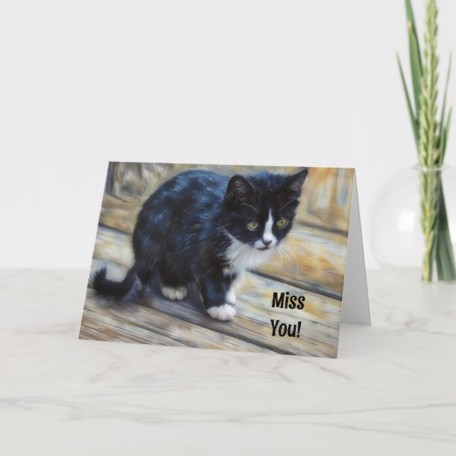 Tarjeta Cute Kitten Art. Te Falta Pensar (Anverso)