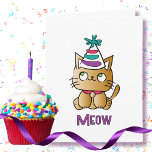 Tarjeta Cute Kitten Funny Sweet Cat Personalizado Cumpleañ<br><div class="desc">Esta tarjeta moderna y bonita es perfecta para tu amante del gato,  joven o viejo. Personalice su mensaje dentro y haga sonreír a alguien :)</div>