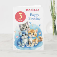 Cute Kittens Nombre Personalizado Edad Niños Feliz