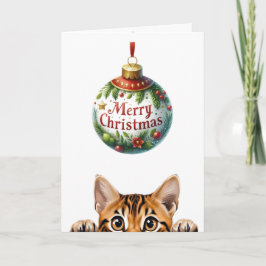 Tarjeta Cute Kitty Funny Cat Navidades