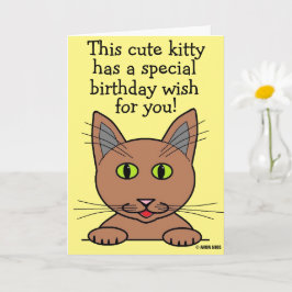 Tarjeta Cute Kitty Funny Pun Birthday Card