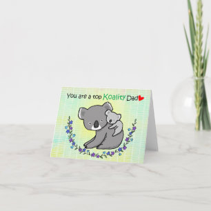 Tarjeta Cute Koala Dad Divertido Día de los Padres Austral