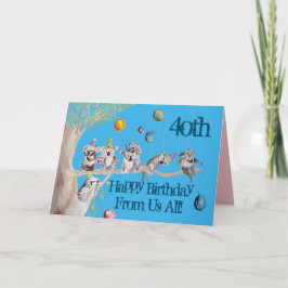 Tarjeta Cute Koala Feliz cumpleaños número 40 de todos nos