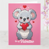 Cute koala rosa amor día de San Valentín