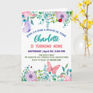 Tarjeta Cute Ladybug Polka punto floral Flor nombre de cum